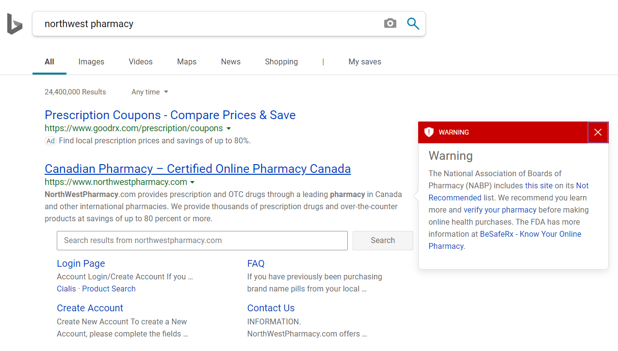 northwest pharmacy search result